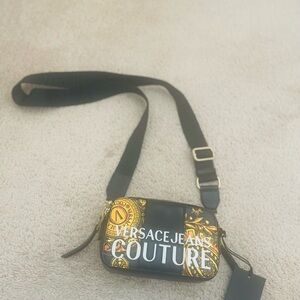 Versace Jeans Couture Black and Gold Crossbody Bag